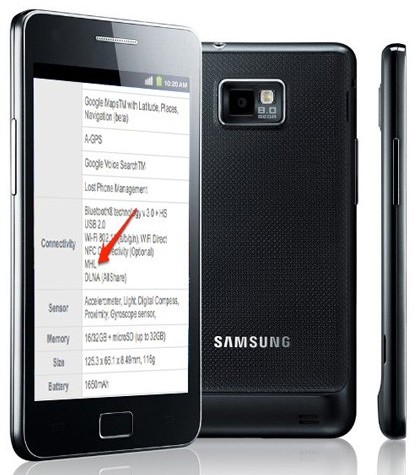 Samsung Galaxy S II станет первым смартфоном с гибридным USB + HDMI портом