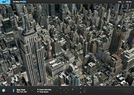 Карты Nokia Ovi Maps стали трехмерными