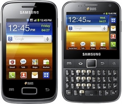 Samsung представила Galaxy Y и Galaxy Y Pro с двумя симкартами