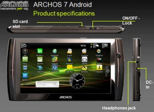 7-дюймовый интернет-планшет Archos 7 на базе Android в подробностях