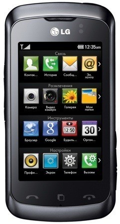 KM555e - сенсорный телефон в формфакторе моноблока от LG