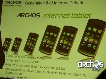 Первые данные о новом поколении интернет-планшетов Archos